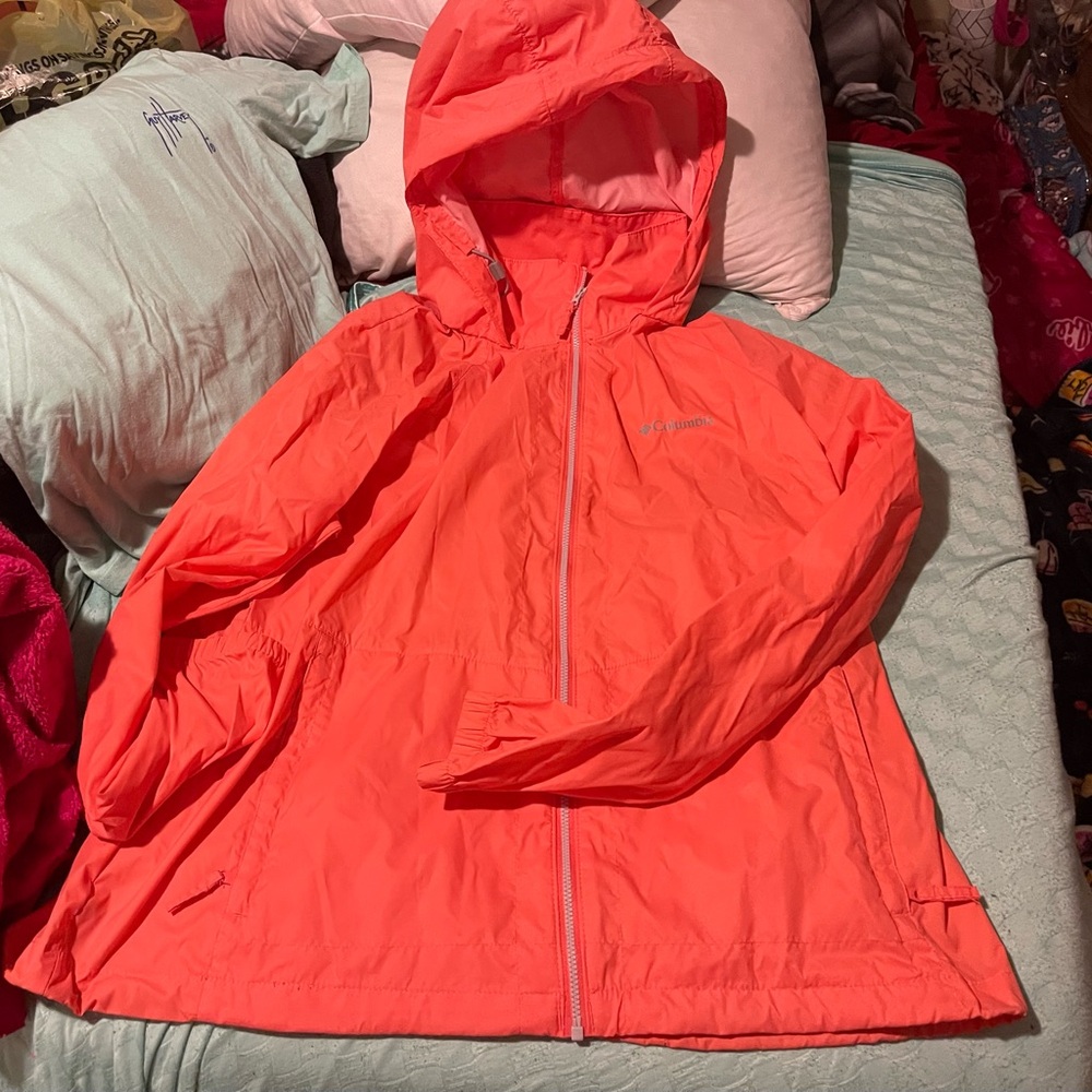 Coral Hooded Rain Jacket
